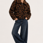 Leopard Print Faux Fur Zip-Up Jacket