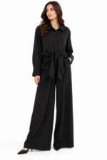 Front-Tie Button-Up Shirt